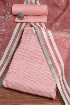 Pink Linen Blend Woven Unstitched Suit Set image number 0