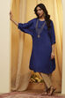 Royal Blue Yandyed Straight Kurta