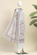 Peach Linen Unstitched Suit Set image number 4