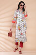 Cream Cotton Straight Printed Kurta image number 5