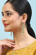 Green Brass Earrings image number 3