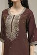 Green Viscose Rayon Straight Solid Suit Set image number 1
