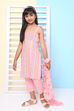 Peach Cotton Straight Kurta Regular Pant Suit Set image number 0