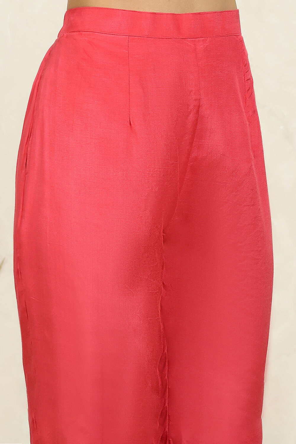 Pink Chanderi Printed Embroidered Unstitched Suit Set image number 3