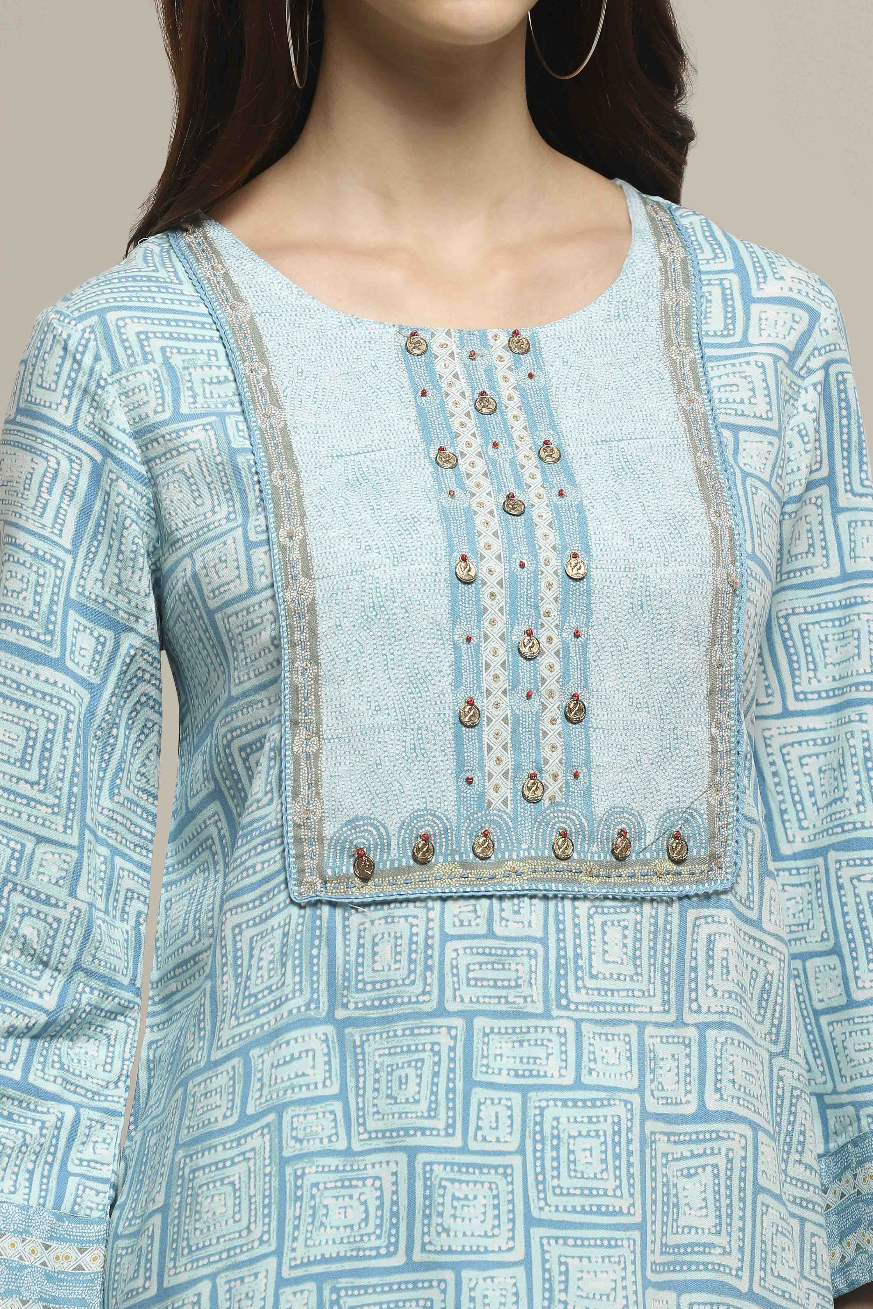 Coral Rayon Printed Kurti image number 1