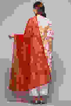 Red Embroidered Nylon Dupatta image number 1