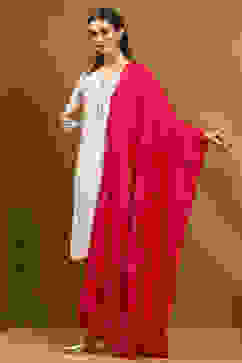 Pink Polyester Dupatta image number 2