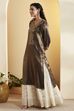 Black Metallic Viscose Poly Yarndyed Straight Kurta image number 2