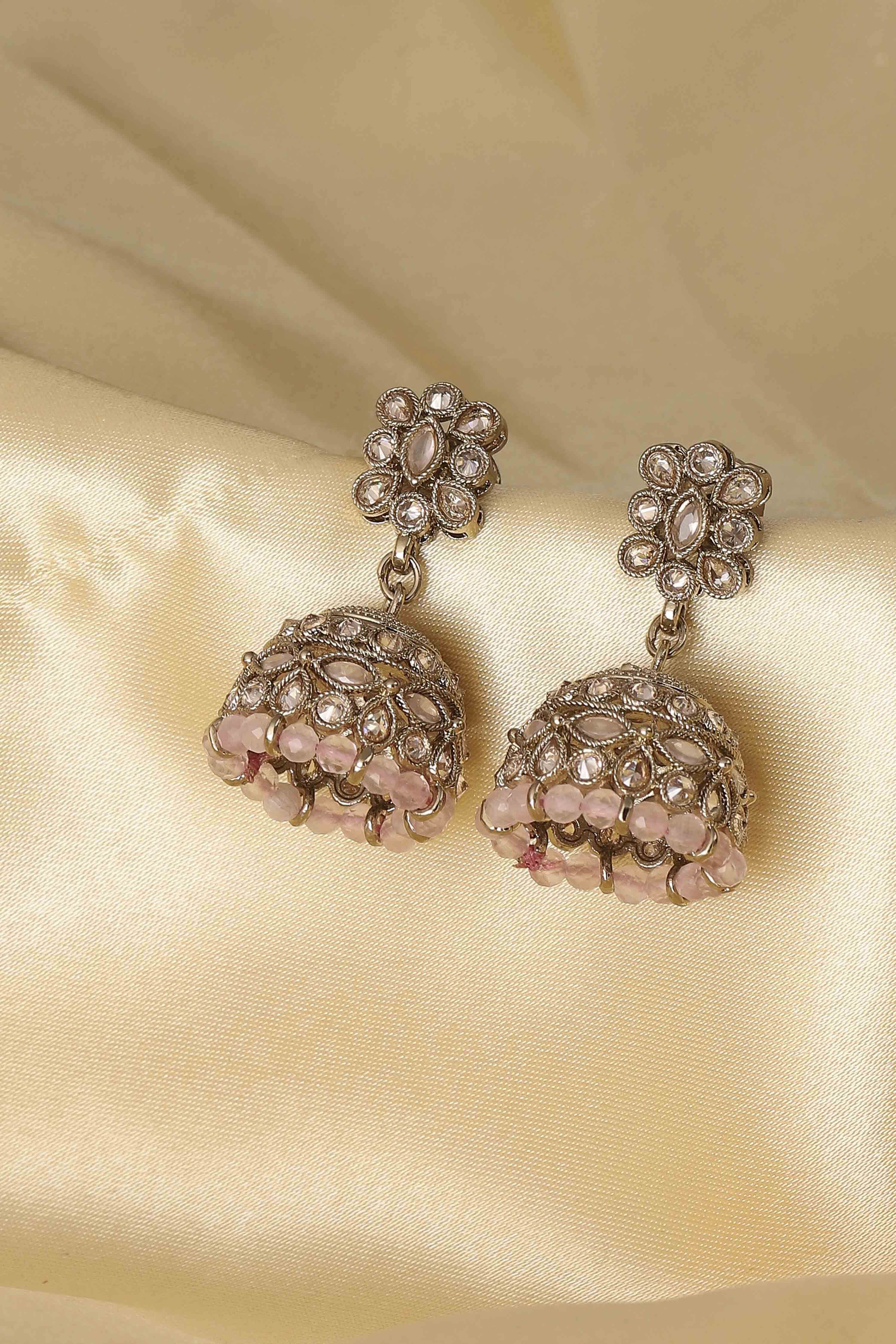 Light Pink Alloy Jhumka image number 0