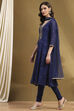 Red Embroidered Festive Kalidar Suit Set image number 3