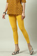 Off White Cotton Lycra Leggings image number 2