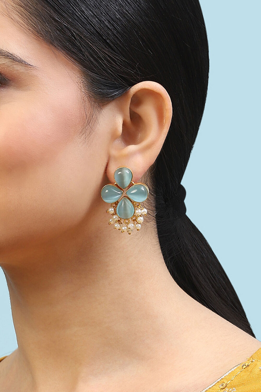 Blue Brass Earrings image number 1