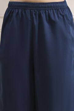 Blue Chanderi Gathered Dyed Suit Set image number 2