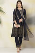 Maroon Art Silk Straight Kurta Pants Suit Set image number 0