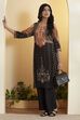 Black Viscose Rayon Printed Straight Kurta image number 0