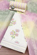 Beige-Blue Cotton Unstitched Suit Set image number 0