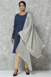 Grey Straight Cotton Solid Scarf image number 2