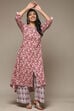 White & Blue Rayon Straight Kurta Palazzo Suit Set image number 0