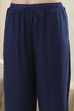 Navy Blue Printed Angrakha Style Anarkali Suit Set image number 2