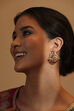 Red & Green Gold Plated Brass Drop & Dangler Earrings image number 3