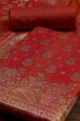 Pink Cotton Printed Embroidered Unstitched Suit Set image number 1