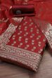 Turquoise Cotton Printed Embroidered Unstitched Suit Set image number 0