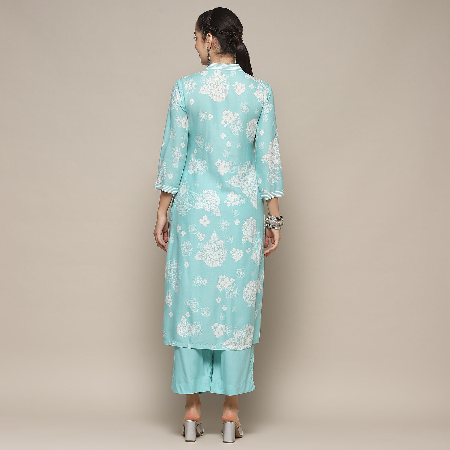 Pink Rayon Straight Suit Set image number 5