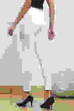 White Cotton Blend Solid Anklets image number 5