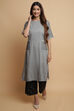 Navy Cotton Straight Kurta Palazzo Suit Set image number 0