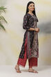 Black Straight Art Silk Kurta image number 3