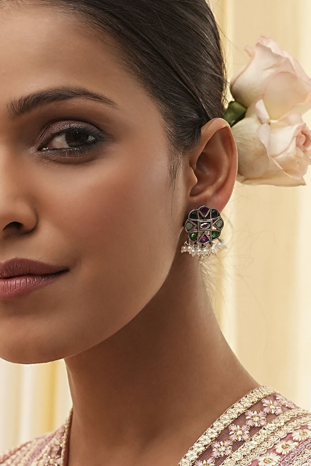 Multicolour Stone Earrings image number 1