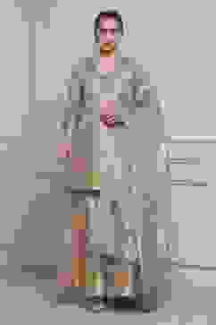 Gold-Toned Banarasi Tissue Printed Sharara Suit Set image number 6