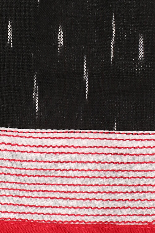 Black Cotton Yarndyed Scarf image number 1