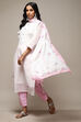 Pink Linen Digital Print Unstitched Suit Set image number 1