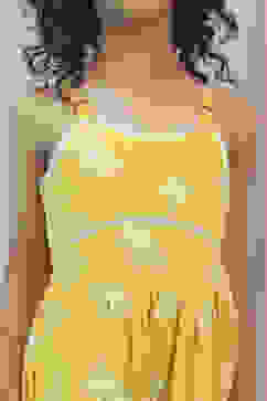 Yellow Cotton Strappy Straight Jumpsuit image number 1