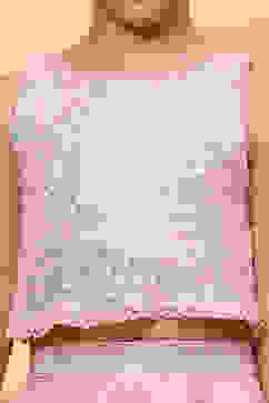 Champagne Nylon Net Sequin Top and Short Skirt Set image number 1