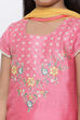 Pink Poly Cotton Straight Kurta Salwar Suit Set image number 1