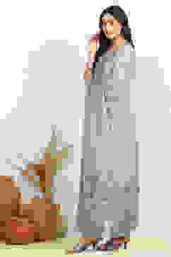 Gray Cotton Unstitched Suit Set image number 4