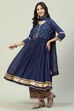 Pink Cotton Anarkali Kurta Palazzo Suit Set image number 5