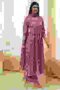 Onion Pink Cotton Printed Anarkali Suit Set image number 4