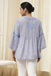 Blue Straight Short Kurta image number 3