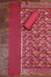 Rust Cotton Printed Embroidered Unstitched Suit Set image number 3