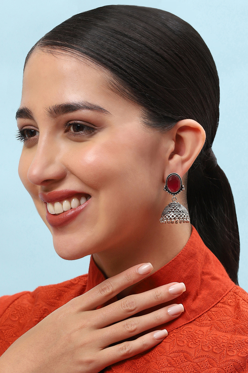 Pink Brass Earrings image number 1