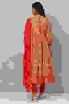 Fuchsia Cotton Anarkali Kurta Churidar Suit Set image number 7