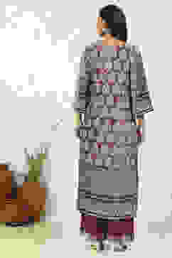 Rust Velvet Digital Print Unstitched Suit Set image number 5