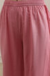 Light Pink Cotton Straight Printed Suit Set image number 2
