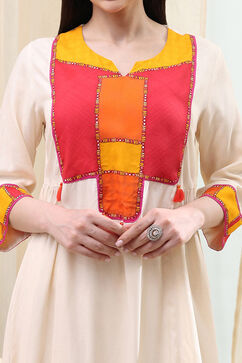 White Rayon Gathered Kurta Palazzo Suit Set image number 1