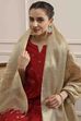 Gold Polyester Yarndyed Dupatta image number 2
