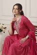 Pink Striped Yoke Design Straight Suit Set image number 8