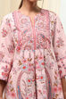 Peach-Colored Cotton Floral A-Line Kurta Set image number 1
